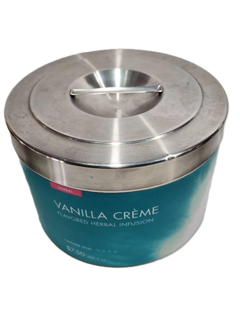 Teavana Vanilla Creme Wall Store Display Collectible Canister Tin RARE DISC